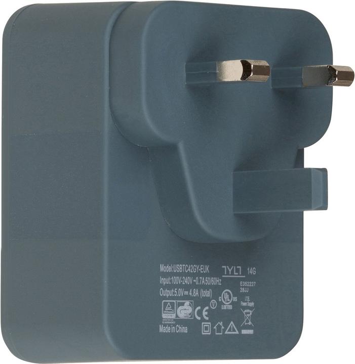 Immagine prodotto Tylt Adattatore da viaggio doppio USB grigio
