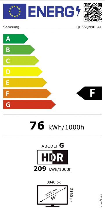 Energie-Label Samsung QE55QN90F (55", QN90F, NeoQLED, Mini-LED, 4K, 2025)