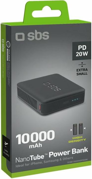Image du produit SBS Banque d'alimentation 10 000mAh PD 20W haute densité (10000 mAh, 20 W, 38.50 Wh)