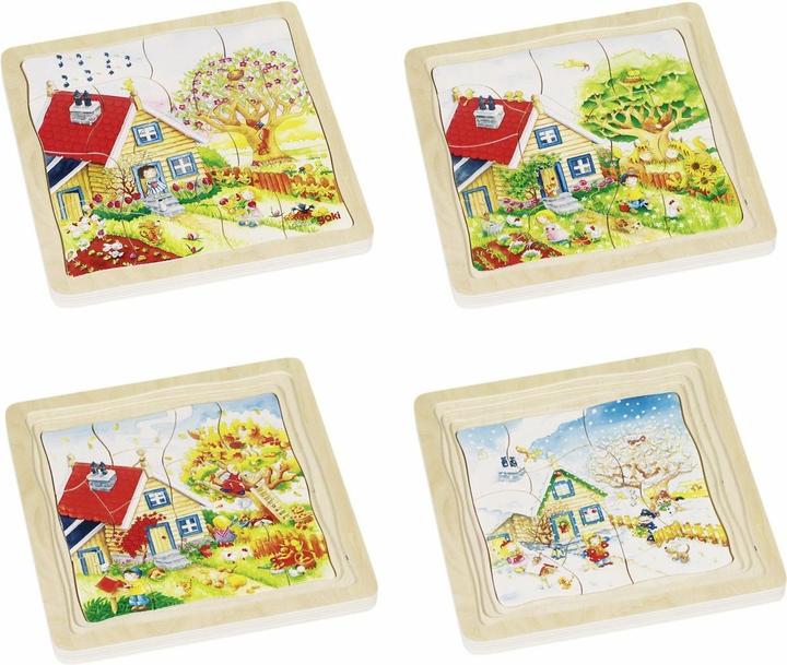Actual product image Goki 4-layer puzzle seasons (54 pieces)