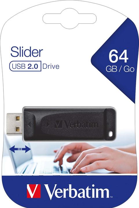 Actual product image Verbatim Store N Go Usb 2.0 Drive Slider 64gb (64 GB, USB-A)