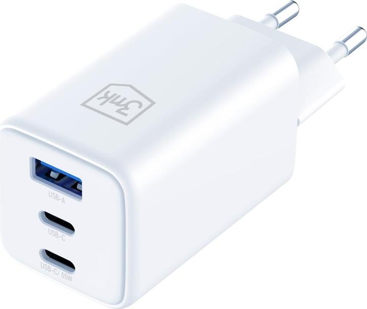 Actual product image 3MK Ładowarka sieciowa Hyper GaN Charger 65W 1xUSB-A 2xUSB-C PD QC4+ biały (65 W)