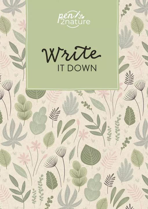 Produktbild Write It Down - Notizbuch (Blättermotiv) A5 | dotted | Hardcover (A5, Gepunktet, Harter Einband)