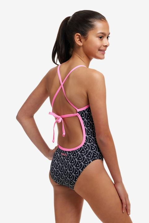 Actual product image Funkita Girls Tie Me Tight One Piece Summer Fish (164)