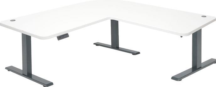 Swisshandel24 Scrivania ad angolo, scrivania per computer, regolabile elettricamente in altezza 178x178cm 84kg