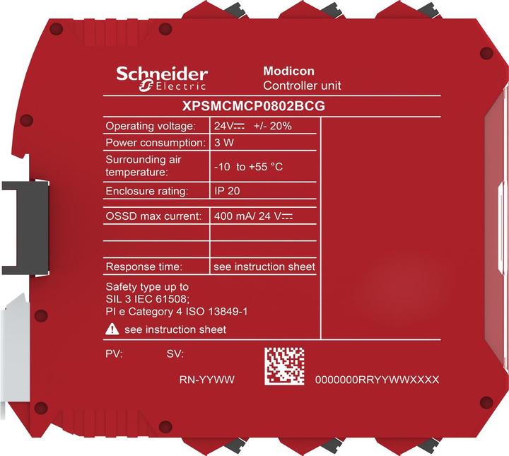 Actual product image Schneider Electric CPU modular safety controller2A XPSMCMCP0802BCG