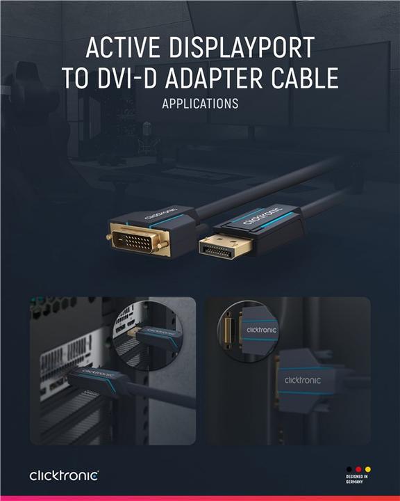 Actual product image clicktronic DisplayPort — DVI (2 m, DisplayPort, DVI)
