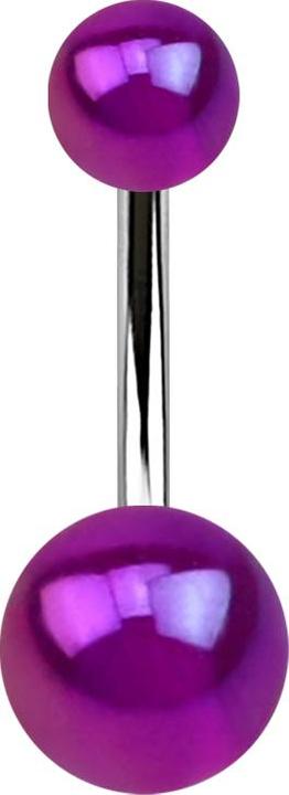 Immagine prodotto Star Piercing Banana argento con due sfere rivestite in metallo viola (senza ottone, Acciaio chirurgico 316L, Acrilico)