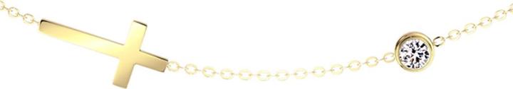 Produktbild Star Piercing Kette vergoldet Anhänger Kugel Kristall silber und Kreuz (ohne Messing, Chirurgenstahl 316L)