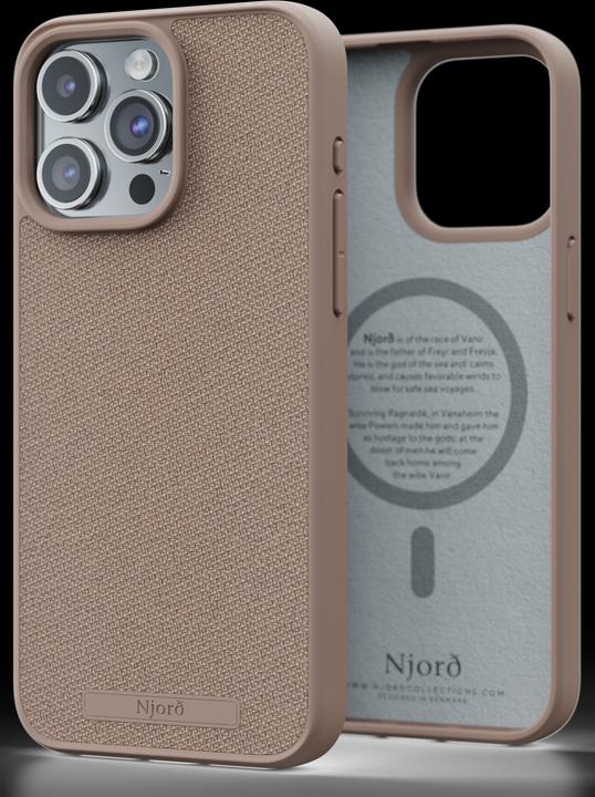 Njord Hard Cover Fabric MagSafe Case Pink Sand (Apple iPhone 15 Pro Max)