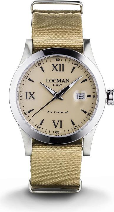 Locman Italy Herrenuhr Island beige Ref. 0614A04 (Analoguhr, 40 mm)