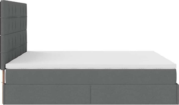 Actual product image VidaXL Ottoman bed with mattresses dark grey 200x200 cm fabric (200 x 200 cm)