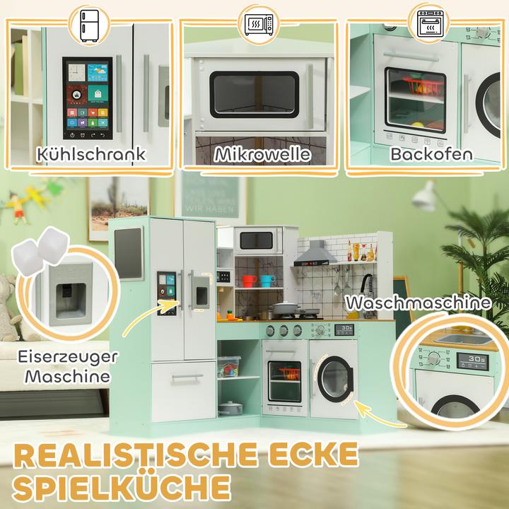 Produktbild Aiyaplay Kinderküche MDF, Edelstahl Grün