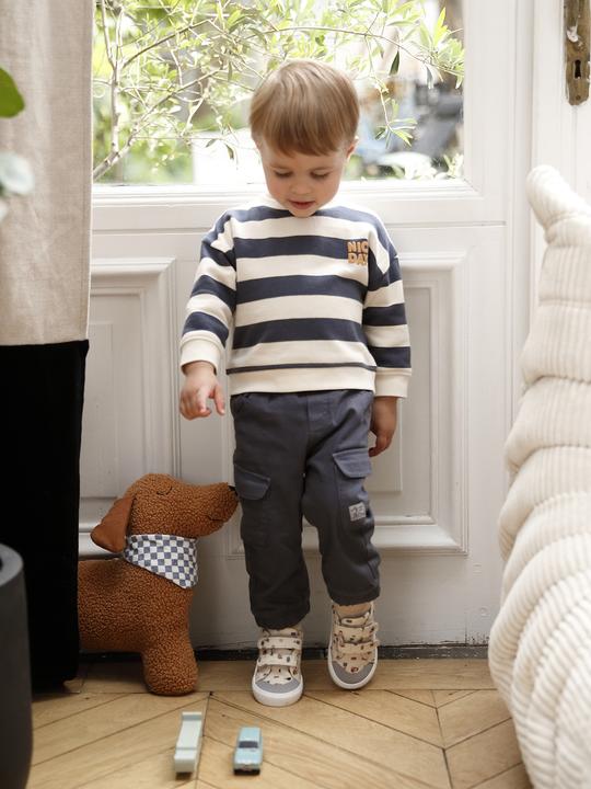 Immagine prodotto Vertbaudet Set bambino: felpa a righe e pantaloni cargo (68)