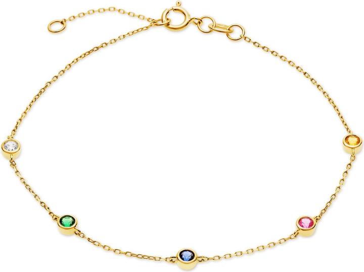Favs Armband Colorful (19 cm, 375 yellow gold)