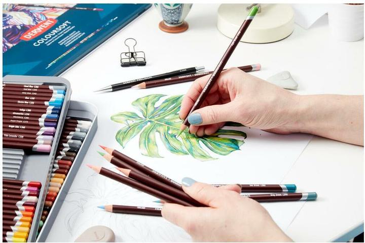Actual product image Derwent Coloursoft (Electric blue, Bright Yellow, Soft pink and other bright colours, 24 x)