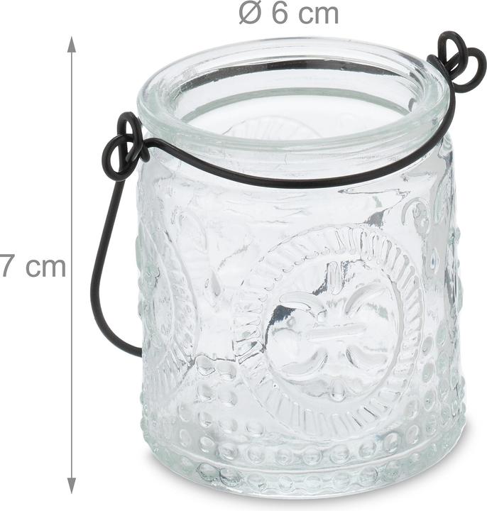 Produktbild Relaxdays 12x Windlicht (1 x, 6 x 6 x 7 cm)