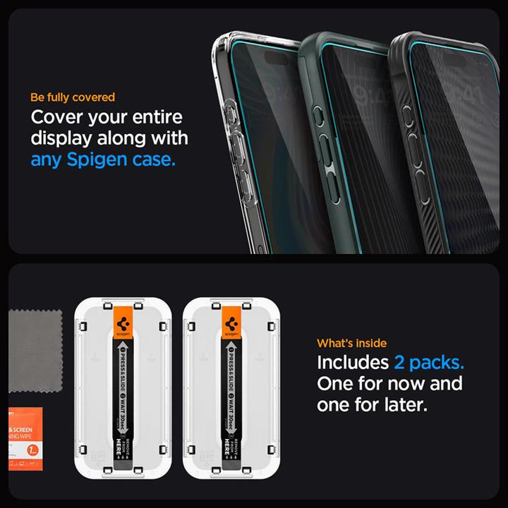 Image du produit Spigen EZ Fit GLAS.tR Privacy (1 pièce(s), Apple iPhone 15 Pro Max)