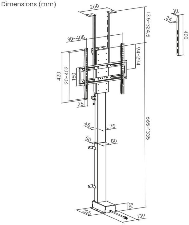 Produktbild myWall TV-Lift HP 66-1 max. 60 kg (48", 60 kg)