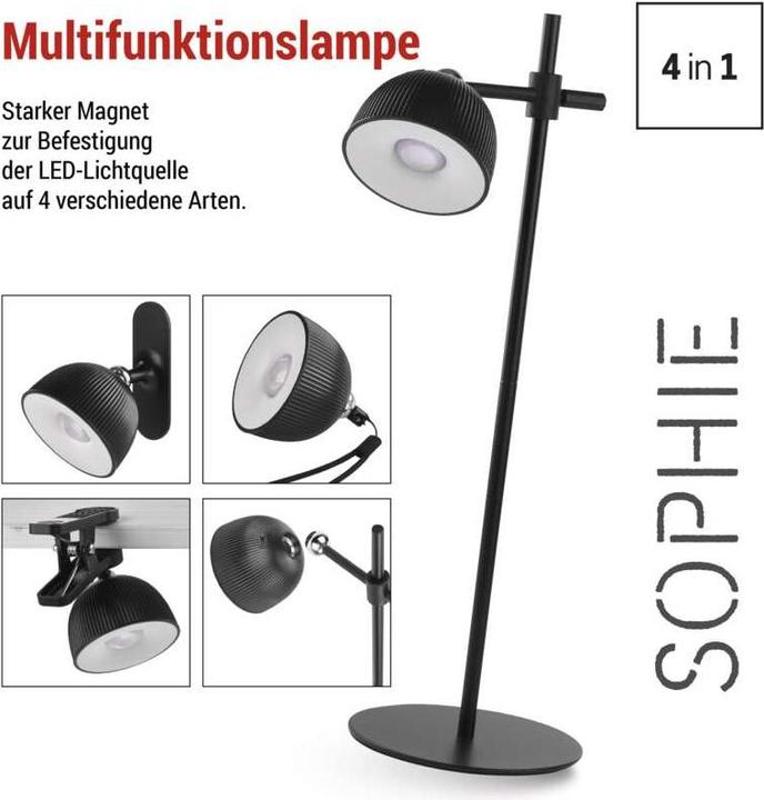 Actual product image Emos LED desk lamp SOPHIE, rechargeable, black (200 lm)