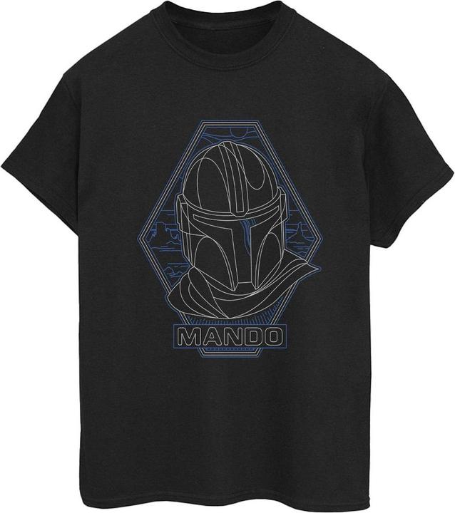 Star Wars The Mandalorian Outline Helm Diamond TShirt (XL)