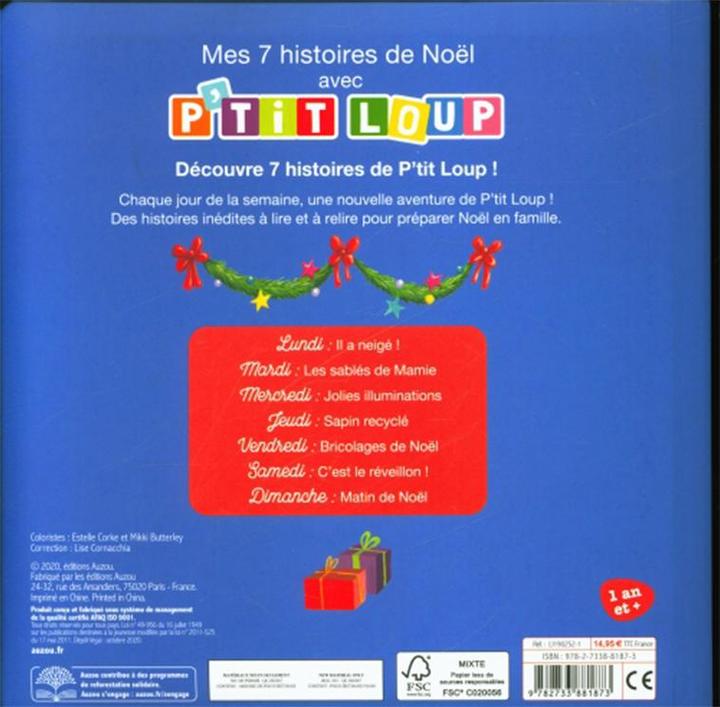 Produktbild P'tit Loup / Mes 7 histoires de noël avec P'tit loup (Französisch, Lallemand Orianne, Thuillier Eléonore, 2022)