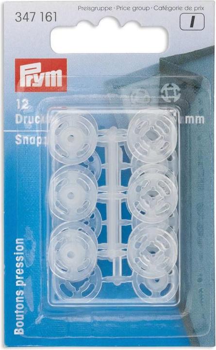 Immagine prodotto Prym Bottone a pressione da cucire, trasparente 13 mm, in cartoncino 12 pezzi.