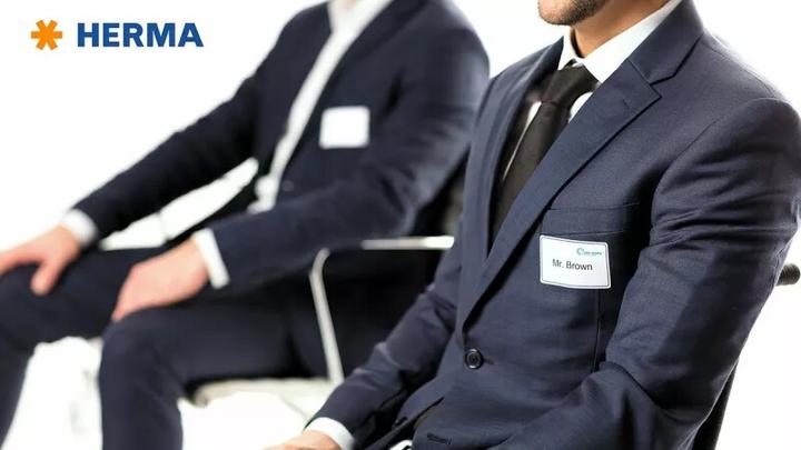 Actual product image HERMA A4 removable name labels