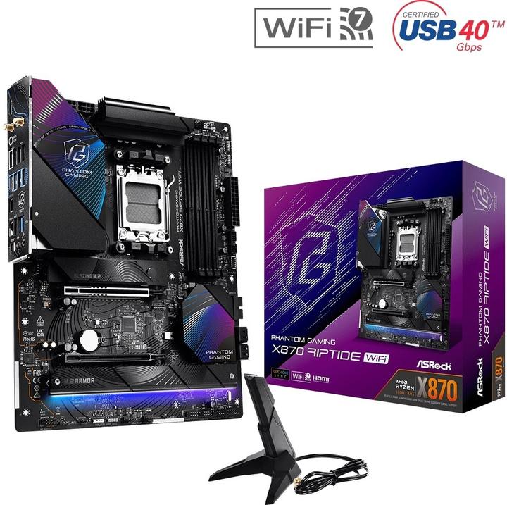AsRock Phantom Gaming X870 Riptide WiFi (AM5, AMD X870, ATX)