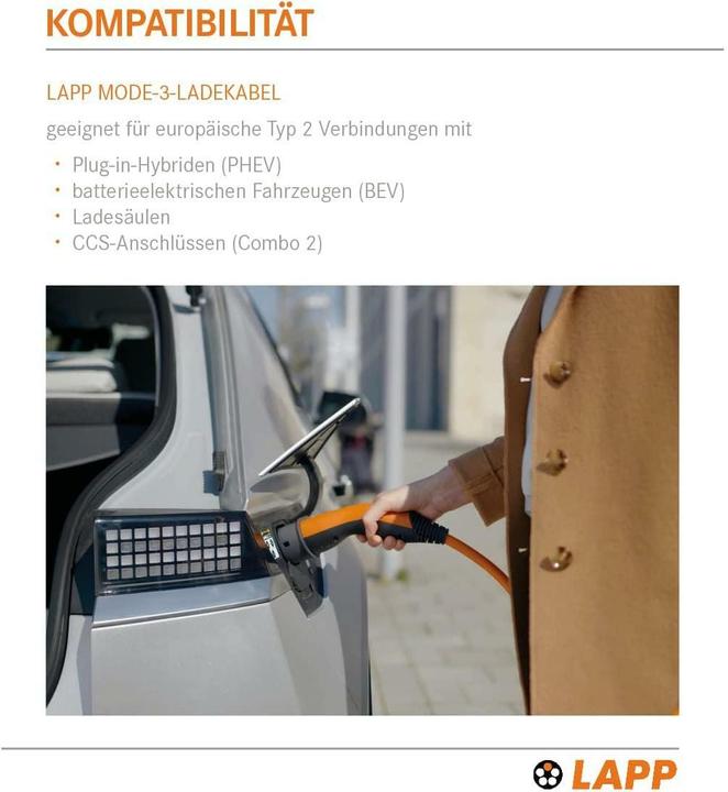 Image du produit Lapp Mobility EV-TYP2 Ladekabel HELIX 1-phasig (Type 2, 7.40 kW, 32 A, 5 m)