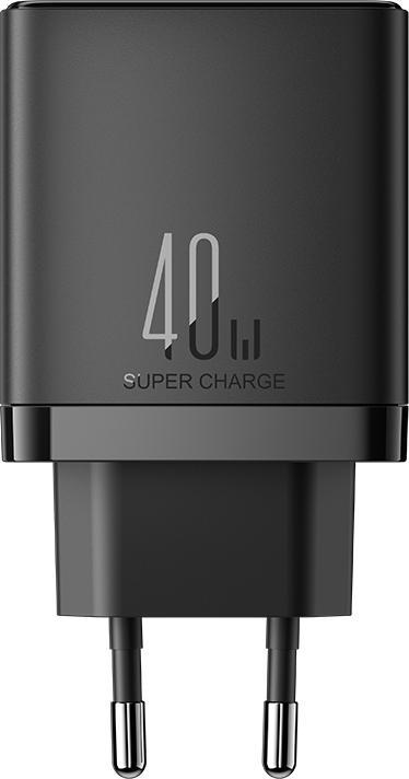 Actual product image Joyroom JR-TCF09 fast charger 2x USB-C 40W - black (40 W)