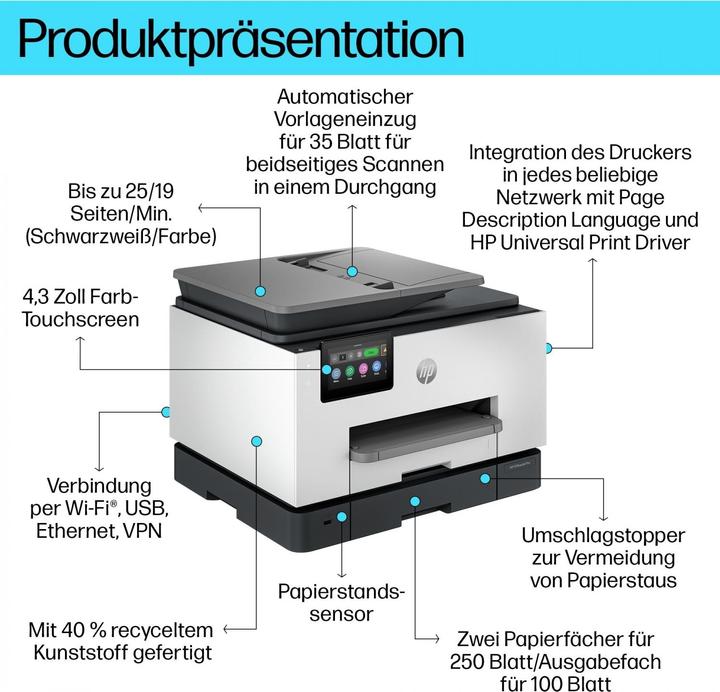 Productafbeelding HP OfficeJet Pro 9130b All-in-One (Inktpatroon, Kleur)