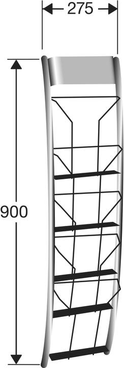 Produktbild Kerkmann Wandprospekthalter alu DIN A4 5 Fächer (DL, A5, A4)