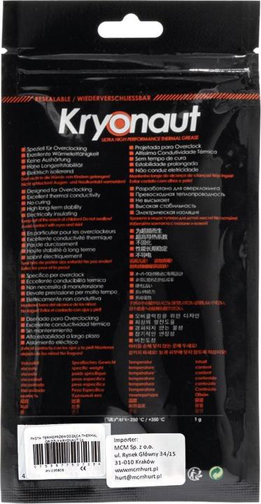 Image du produit Thermal Grizzly Kryonaut (12.50 W/m K, 1 g)