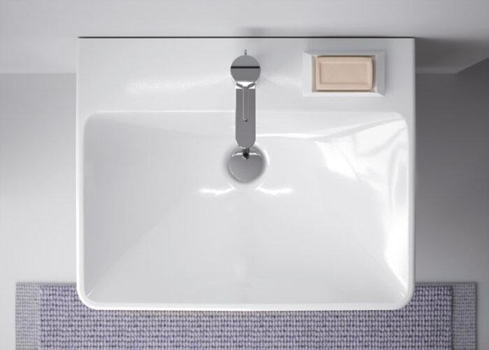 Produktbild Geberit Handwaschbecken Smyle Square asymetrisch 50 cm wei 500256011 (410 mm, 500 mm)