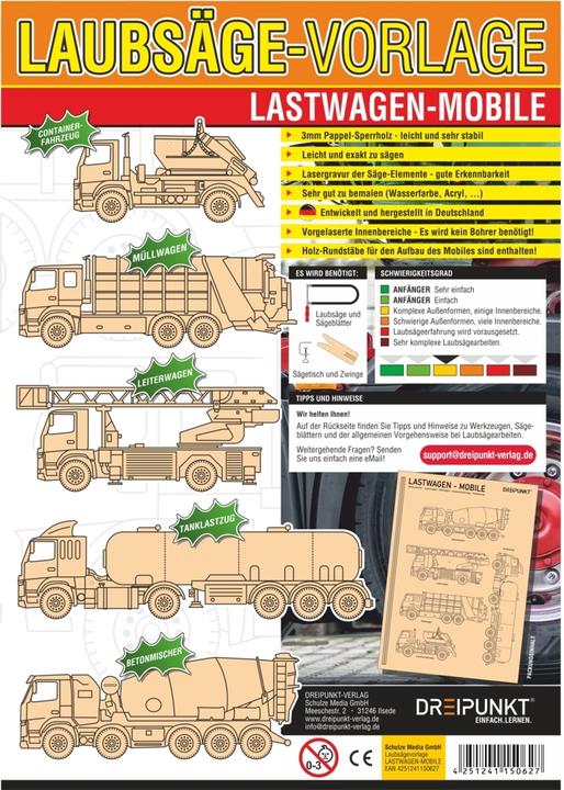 Produktbild Laubsägevorlagen Lastwagen-Mobile