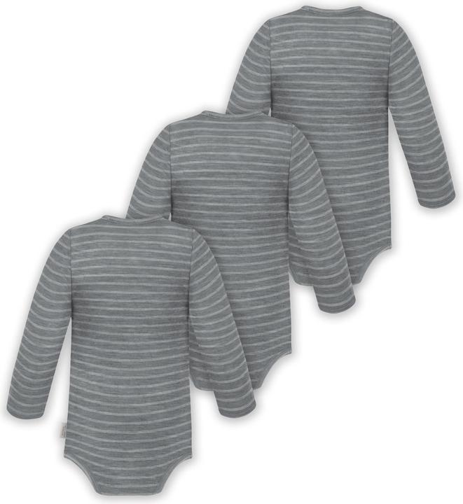 Actual product image Normani 3-pack multipack baby bodysuit merino long-sleeved body with buttons - 9345 (56)