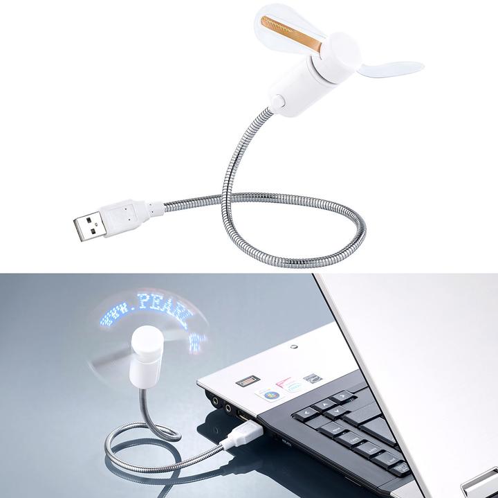 Produktbild Pearl USB-Ventilator mit 8 programmierbaren Laufschriften