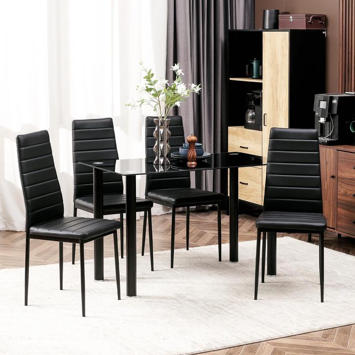 Image du produit Homcom Ensemble de salle à manger avec 4 chaises (120 x 60 x 97 cm)