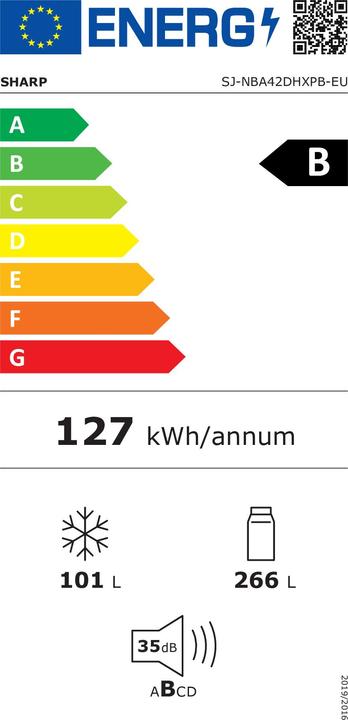 Energie-Label Sharp Sjnba42dhxpbeu (366 l)