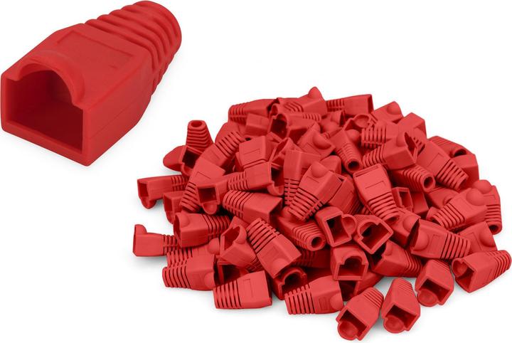 Produktbild Digitus Knickschutztüllen, für 8P8C Modularstecker Farbe rot, 100 Stk. (Stecker Tülle)