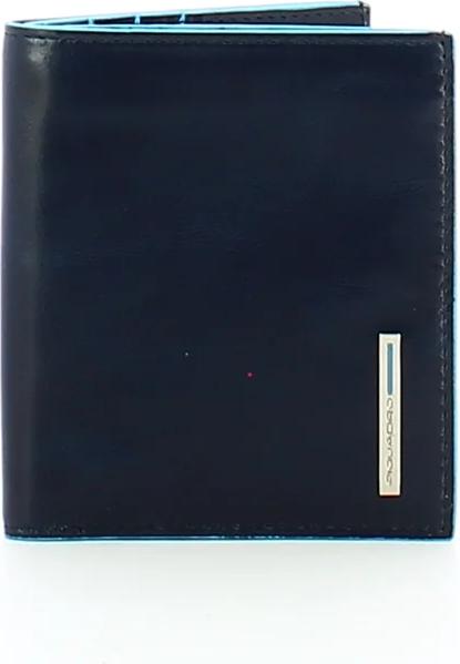 Actual product image Piquadro Blue Square, Leather Card Holder, PP1518B2, Blue Authentic, Unise