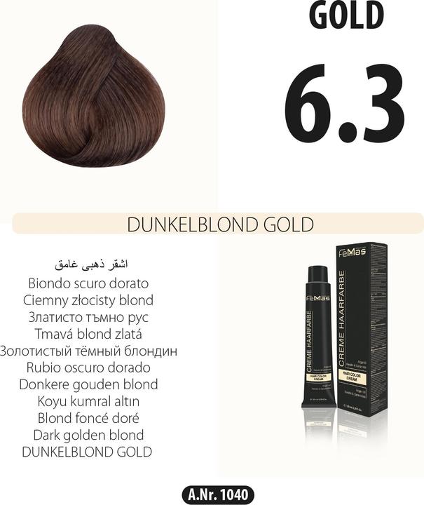 FemMas (6.3) Haarfarbe Dunkelblond Gold 100ml (Dunkelblond gold)