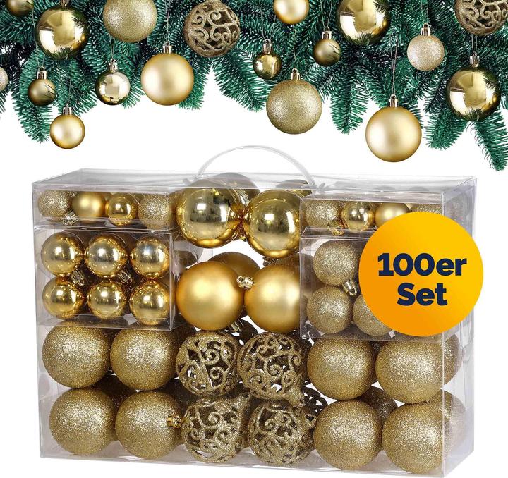 Deuba Weihnachtsbaumkugeln (100 -teilig)