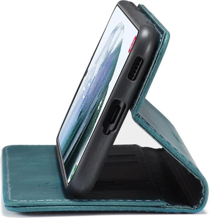 Produktbild König Design Hülle Handy Schutz für Samsung Galaxy S21 Plus Case Flip Cover Tasche Etuis Blau (Samsung Galaxy S21+)