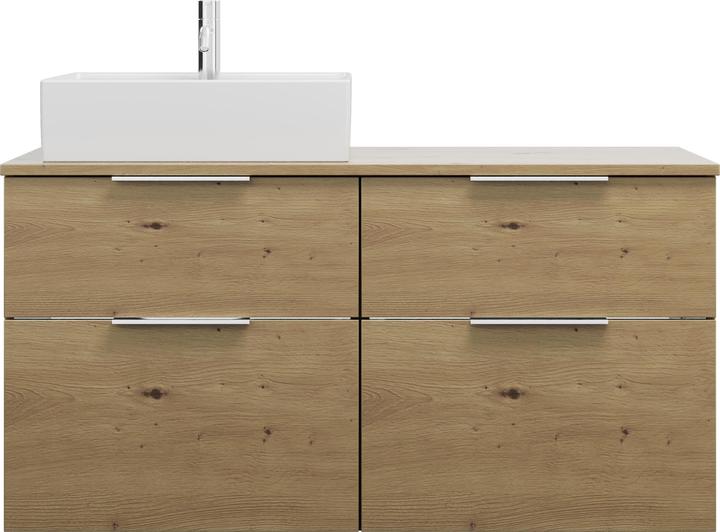 Image du produit burgbad Eqio vasque à poser en céramique, gauche, carré, meuble sous-lavabo 4 tiroirs inclus, lar