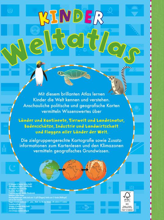 Produktbild Kinderweltatlas (Deutsch, Mark Ruffle, Schwager & Steinlein Verlag, Sandra Noa, 2024)