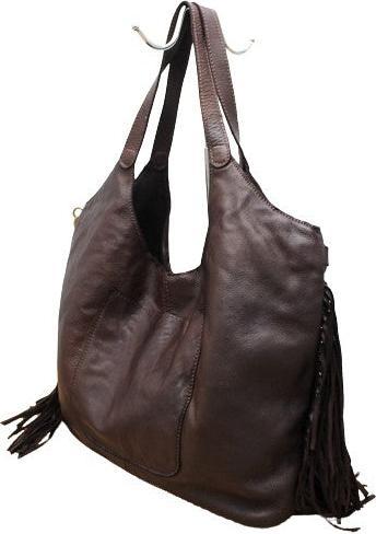 Only-Bags.Store Handtasche, Tasche aus weichem Leder, Umhängetasche aus Leder mit Fransen
