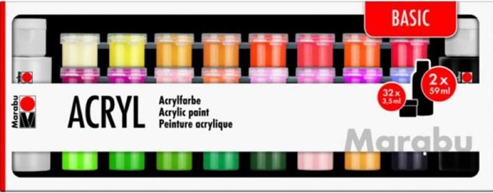 Actual product image Marabu Acrylic paint set Basic (Multicoloured, 230 ml)