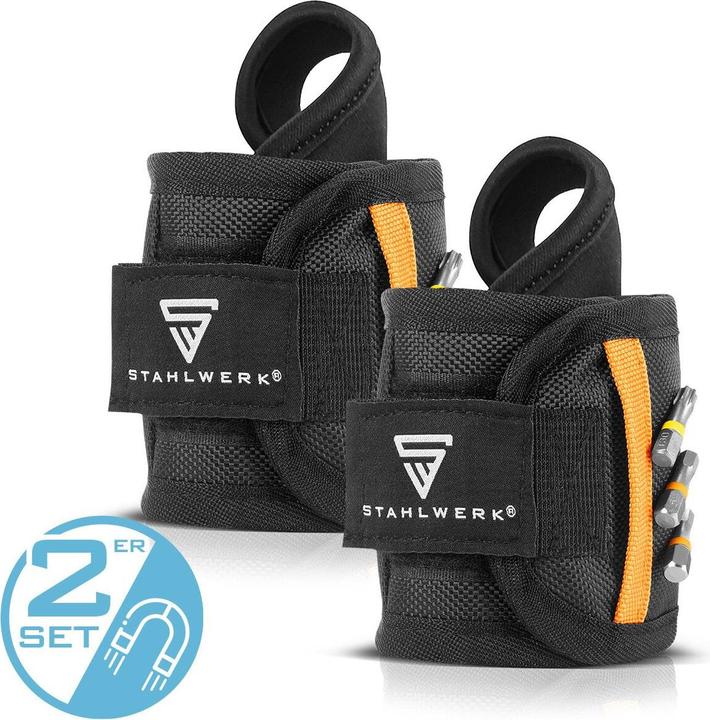 Produktbild Stahlwerk Magnet-Armband 2er Set für Heimwerker zur Befestigung am Handgelenk (2 x)